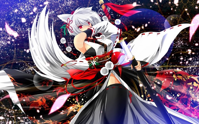 Inubashiri Momiji from Touhou Collection with Swords