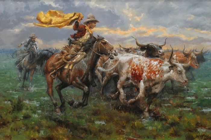Andy Thomas Storm Chase Cowboys Herding Cattle