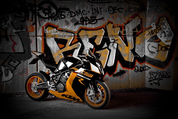 KTM 1190 RC8 R Sportbike with Graffiti