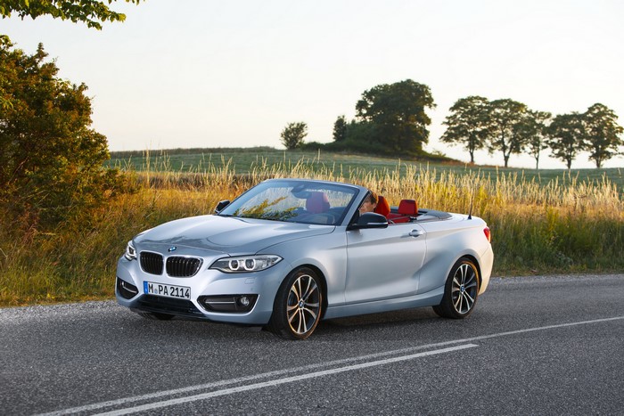 Silver BMW 228i F23 Convertible on a Road