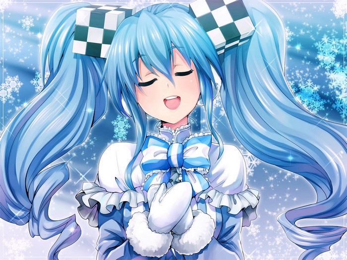 Hatsune Miku from Vocaloid in winter attire