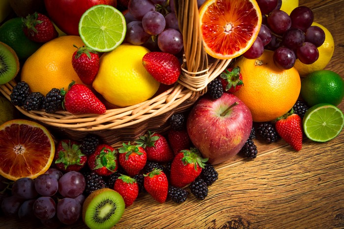 Vibrant Basket of Mixed Fruits in 4K