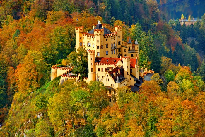 Hohenschwangau Castle in Germany during autumn