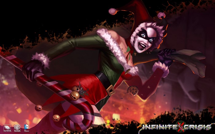 Harley Quinn from Infinite Crisis in Christmas attire