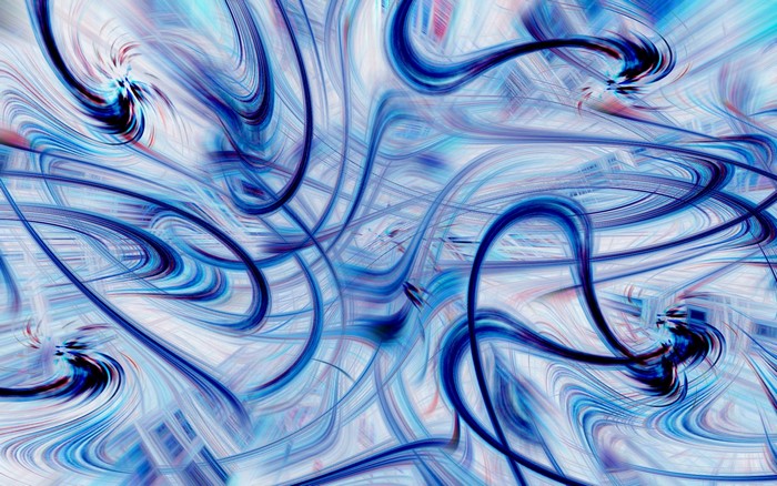 Abstract blue and white swirling lines