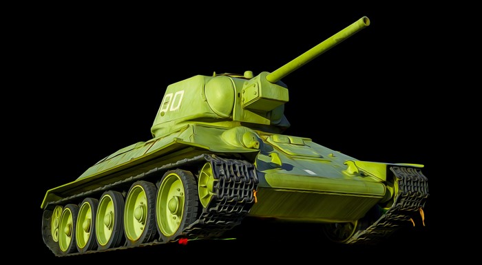 T-34-76 tank with number 80