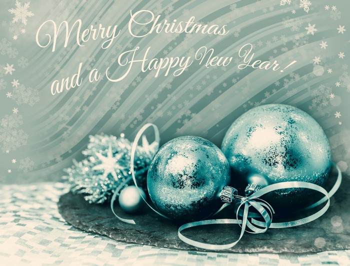 Christmas and a Happy New Year ornaments