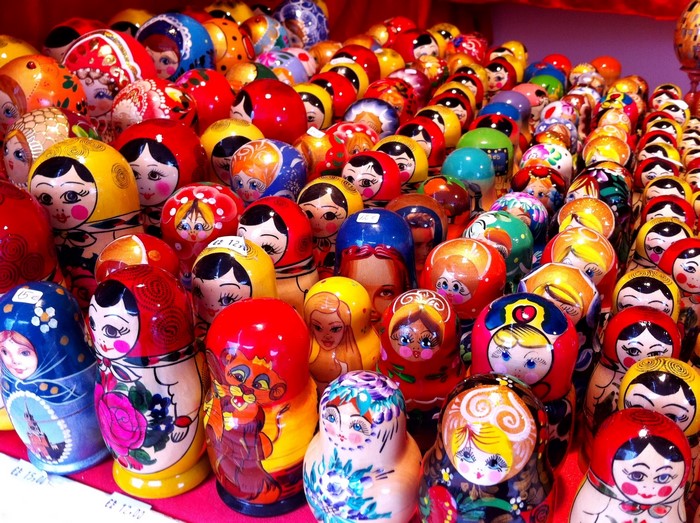 Many Matryoshka dolls souvenir