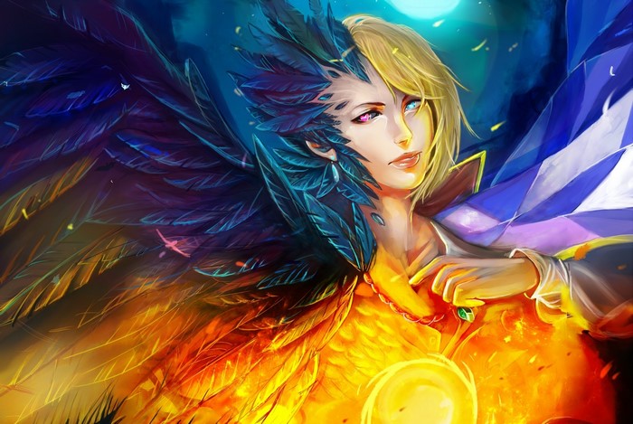 Angel with Feathers of Night and Day