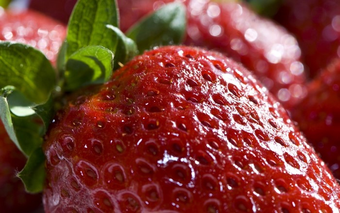 Closeup of a ripe strawberry