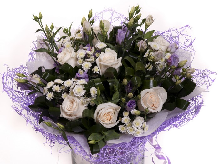 Bouquet of Roses, Chrysanthemums, and Eustoma