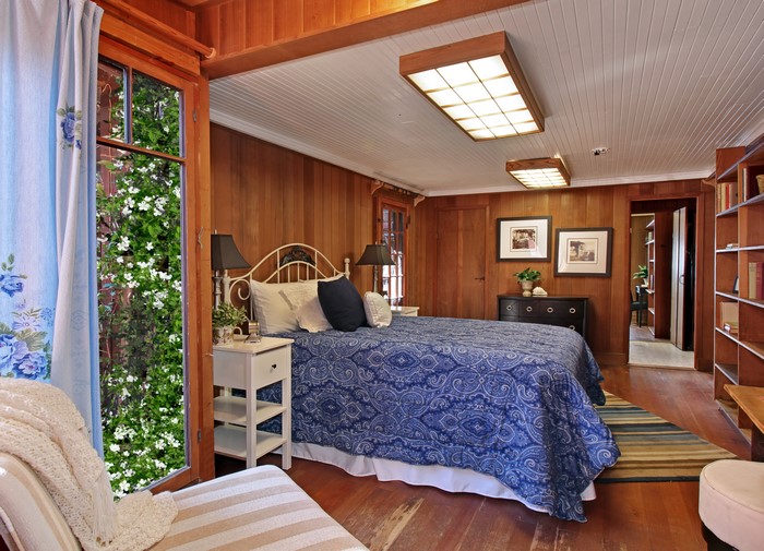 Bedroom Interior Design with Blue Bedding