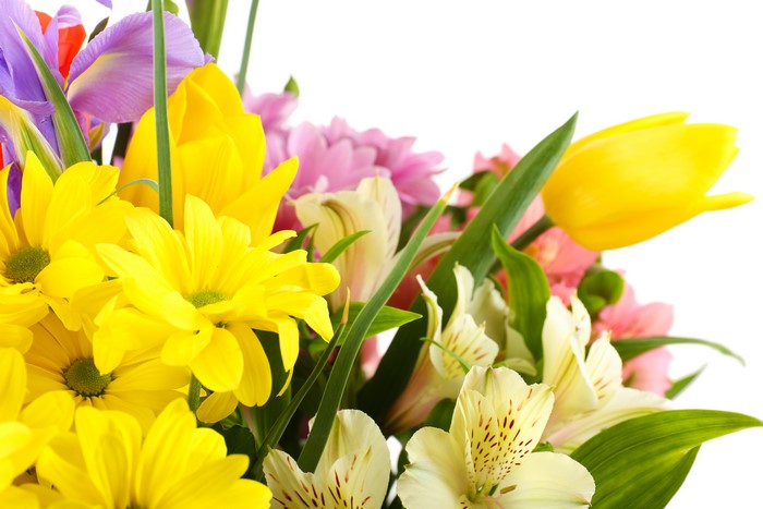 Colorful Bouquet of Alstroemeria, Tulips, and Chrysanthemums