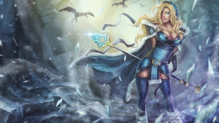 Crystal Maiden from DOTA 2 with a mage staff