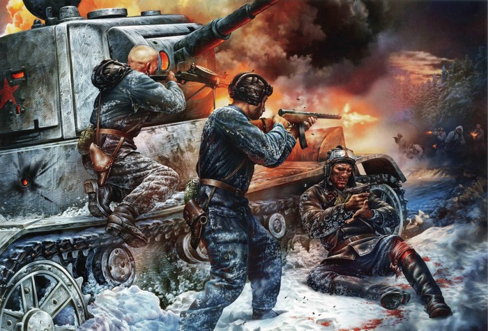 Soviet Tank Crew in Winter Battle