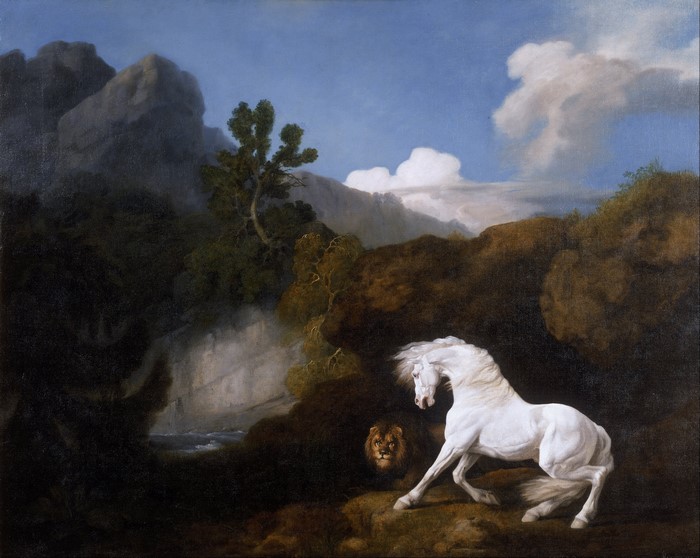A Horse Frightened by a Lion by George Stubbs