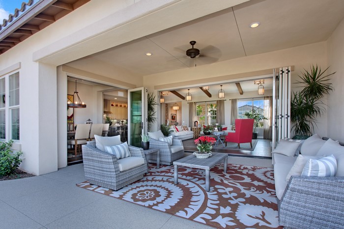 Covered Patio with Living Room and Dining Area