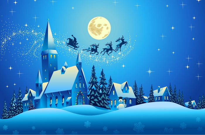 4K, Holidays, Christmas, Deer, Vector Graphics, Snowmen, Moon, HD ...