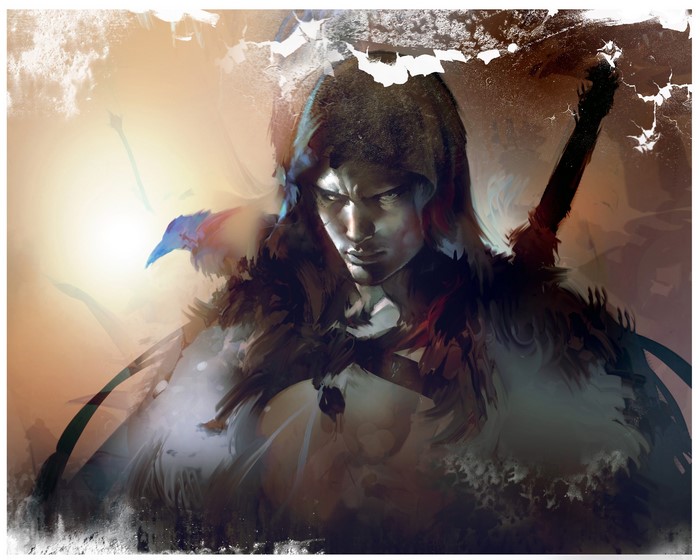 Warrior with sword and hood