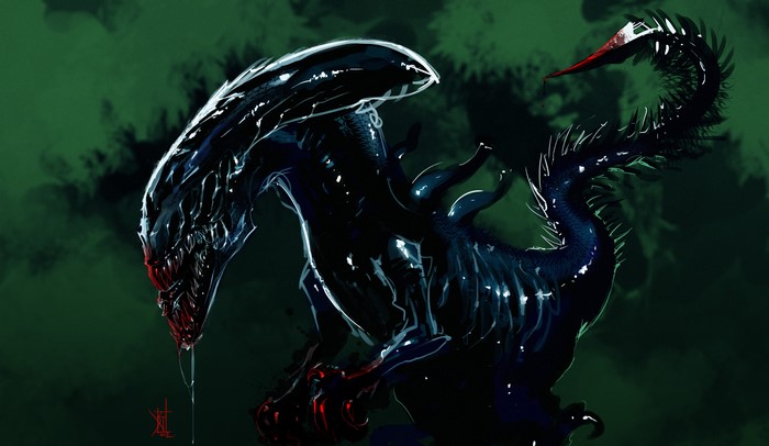 Alien creature with blood