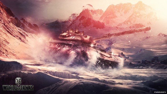 STB-1 Tank from World of Tanks in Snowy Mountains