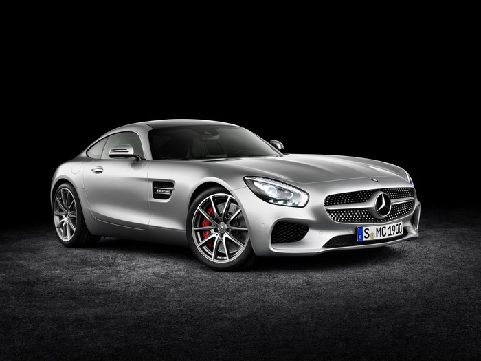 Silver Mercedes-Benz AMG GT 2014