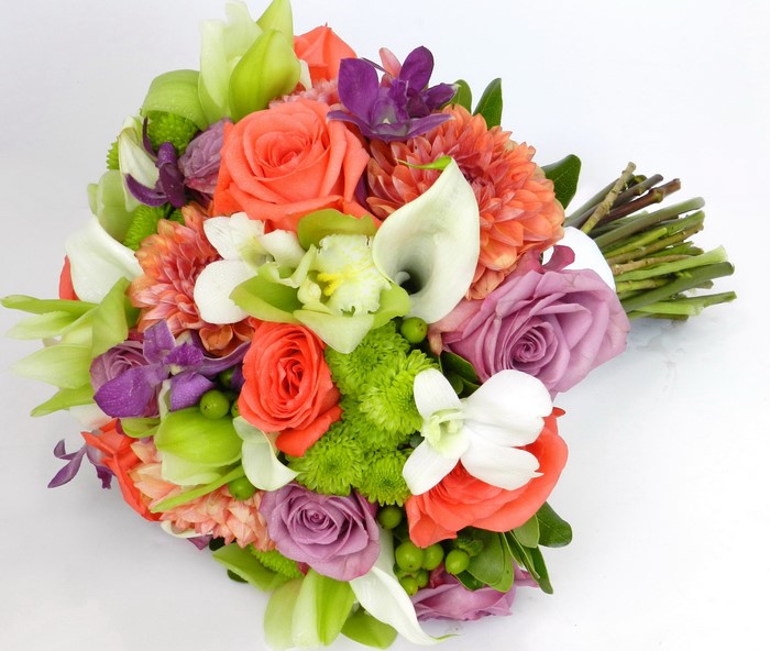 Bouquet of Roses, Callas, Orchids, Dahlias, and Chrysanthemums