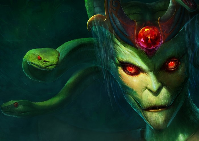 Medusa from DOTA 2 with snake hair