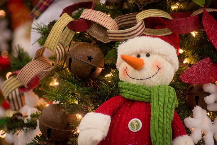 Christmas Tree Decorations with Snowman and Bells