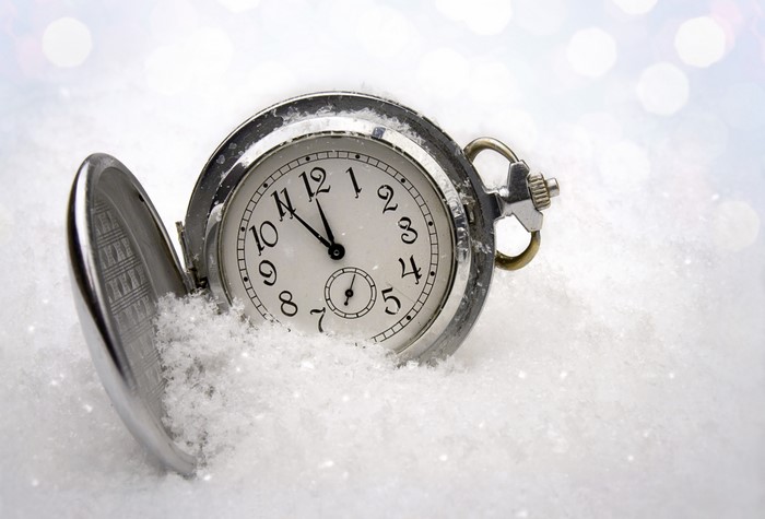 Pocket watch in snow