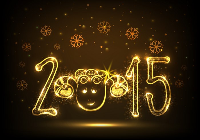 2015 New Year's Greeting with Sheep