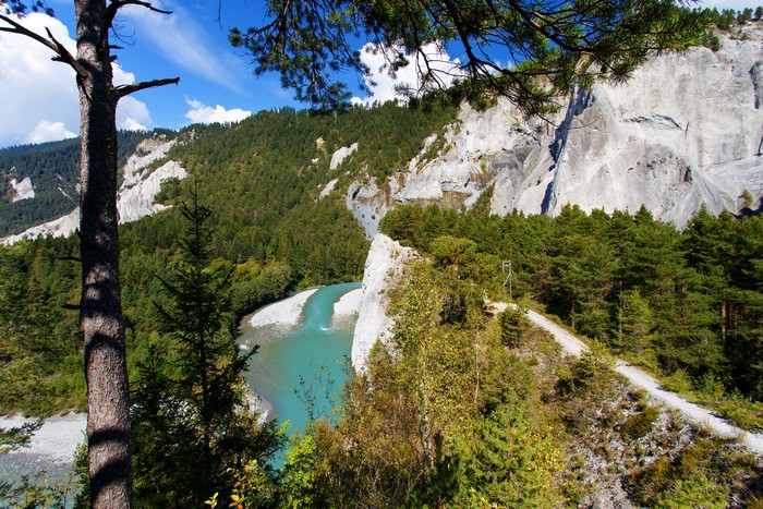 Rhine River Gorge in the Swiss Alps