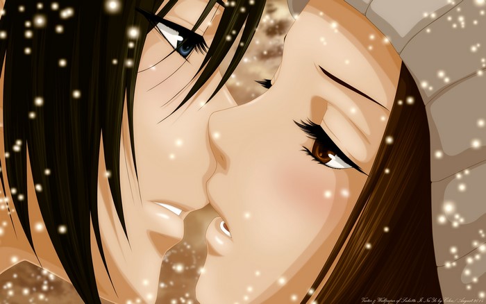 Mei Tachibana and Yamato Kurosawa from Suki-tte ii na yo kissing