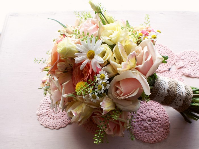 Bouquet of Roses, Tulips, and Daisies