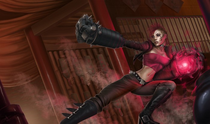 Vi from League of Legends in combat