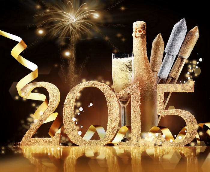 2015 New Year's Eve Champagne and Fireworks