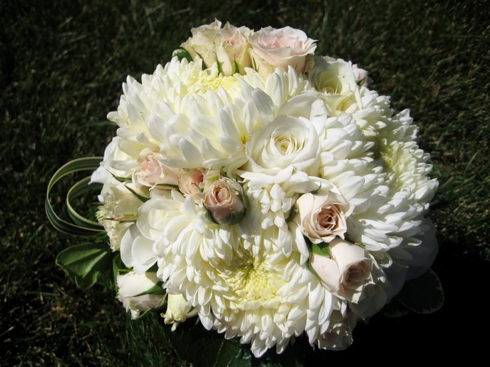 White Roses and Chrysanthemums Bouquet