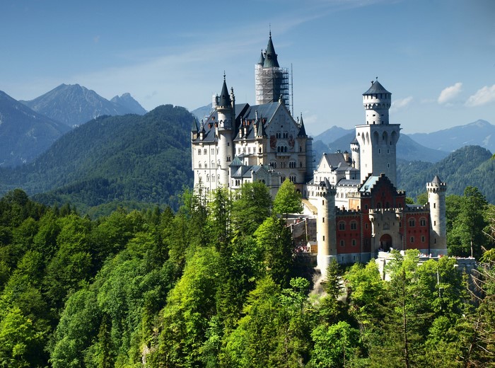 Neuschwanstein Castle in the Bavarian Alps, Germany