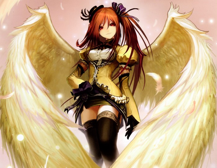 Angel with large golden wings