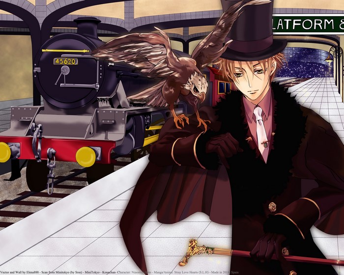 Ninomiya Kito from S.L.H Stray Love Hearts with Eagle and Train