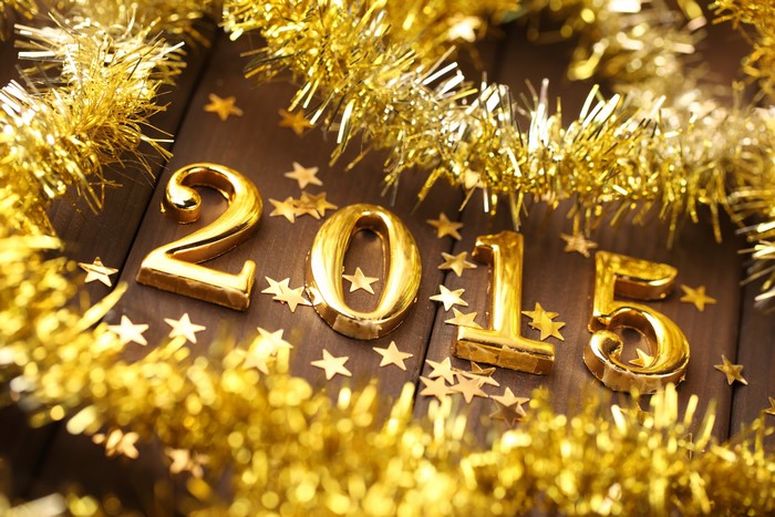 Golden 2015 New Year's Eve Decorations