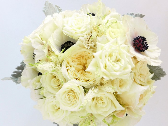White Roses and Anemones Bouquet