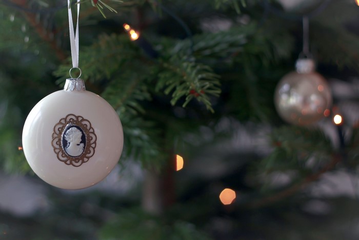 Christmas ornaments on a tree