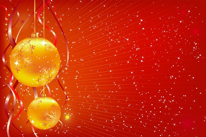 Christmas Ornaments with Red and Gold Ribbons