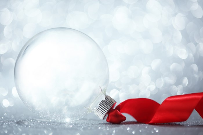 Clear Christmas Ornament with Red Ribbon