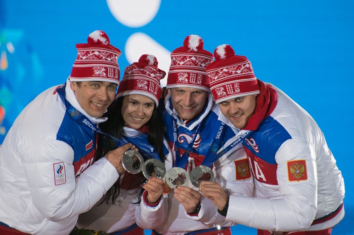 Four Russian athletes with Sochi 2014 medals