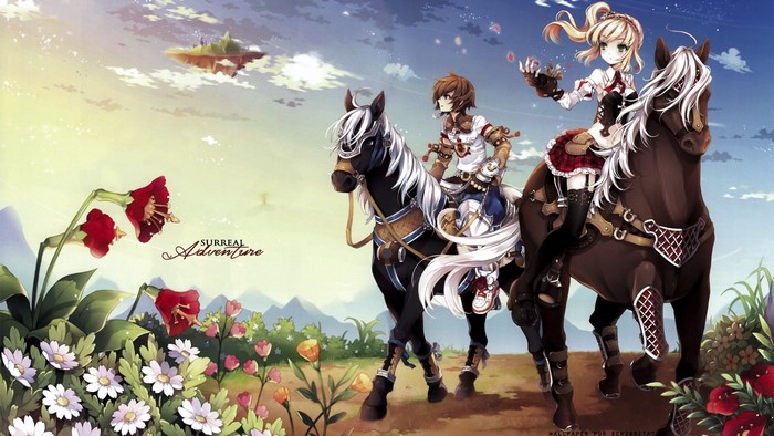 Alicia from Natsu no Yoru riding horses