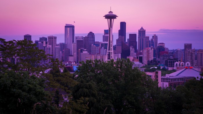Seattle Skyline with Space Needle at Dusk