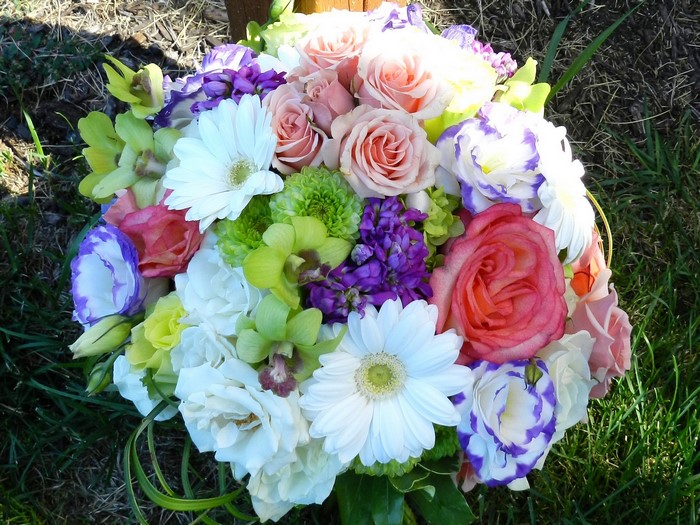 Bouquet of Roses, Eustoma, Gerberas, and Orchids
