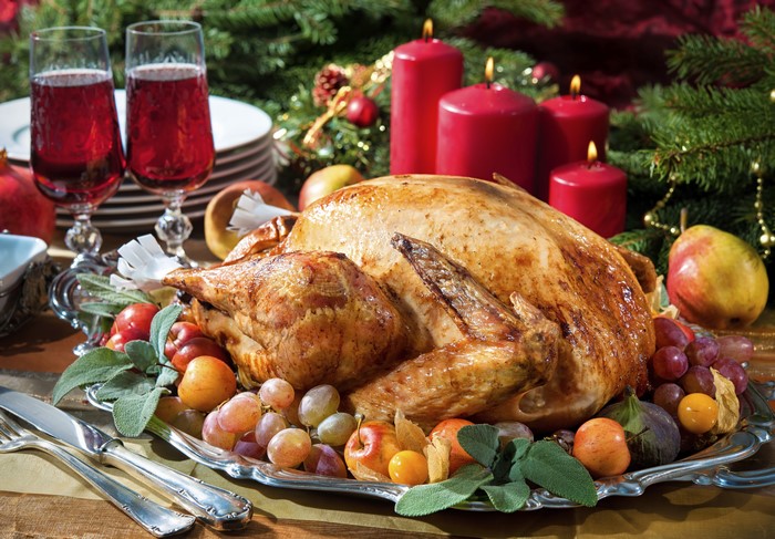 Roast Turkey with Fruit and Candles